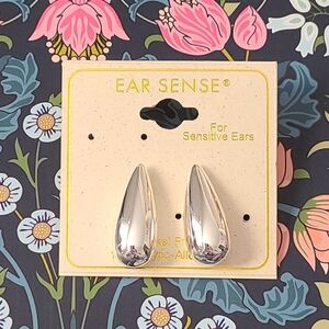 NWT Ear Sense Silver Teardrop Earrings